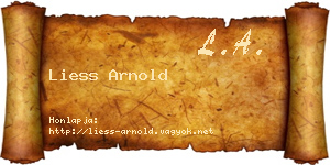 Liess Arnold névjegykártya
