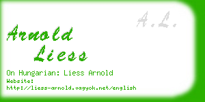 arnold liess business card